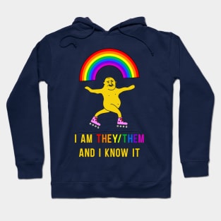 Genderfluid design for non-binary people personal pronouns They Them (They/Them) Hoodie